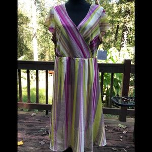 JH Collectibles Safari Treasure Multi Color Capped Sleeves Dress